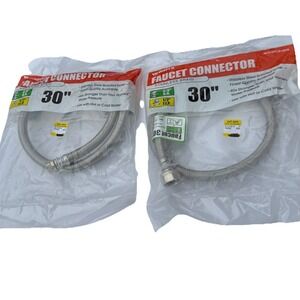 Lot Of 2 WATTS 30"‎ Faucet Connector 3/8" OD Inlet X 1/2" FIP Outlet WTSSP 3068P